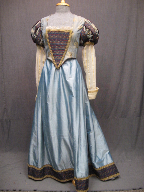 cavalier, bodice, cavalier, women, b40, w33, blue, light, blue, gold ...