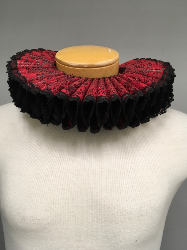 renaissance, elizabethan, collar, ruff, unisex, n18, red, black ...