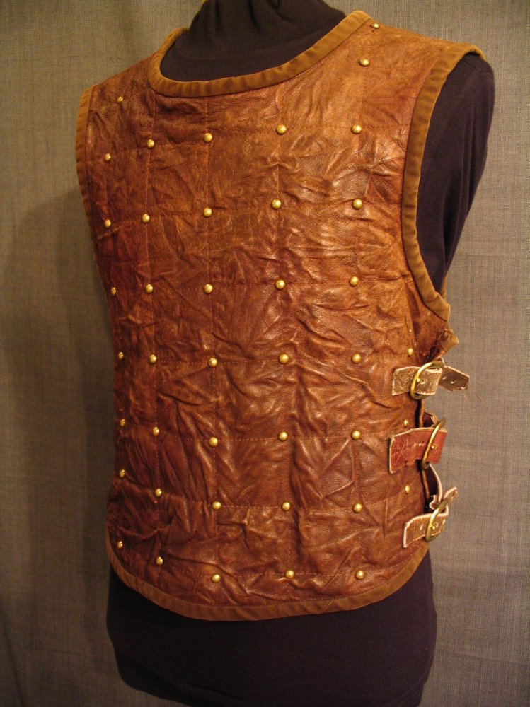 medieval, doublet, medieval, leather, men, c38, brown, gold, studded ...